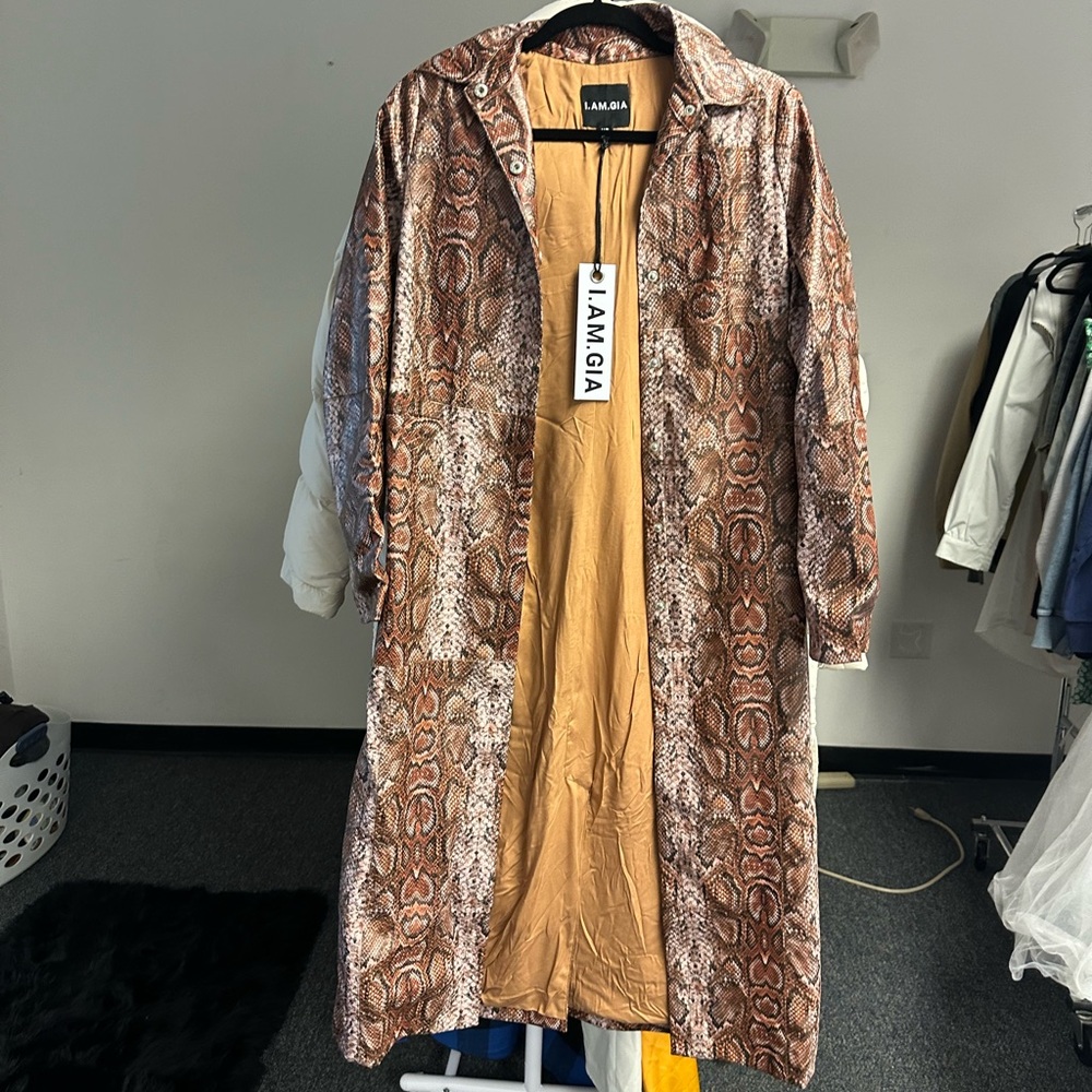 I.AM.GIA brown snakeskin jacket and pants set
